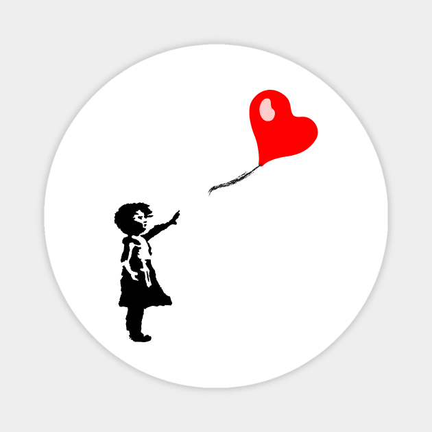 Banksy Little Girl And Heart Shaped Balloon Magnet by Tamie